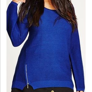 city chic zip front sweater